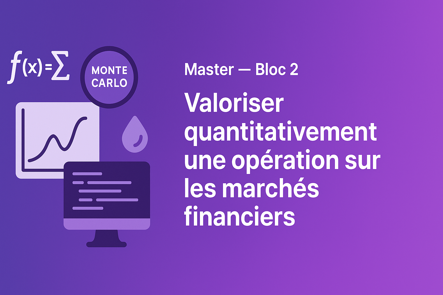 Mastère - Bloc 2 : Valoriser quantitativement une opération sur les marchés financiers (Financia) BLOCK102FI